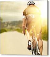One Man And His Bicycle Canvas Print