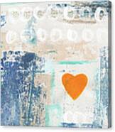 Orange Heart- Abstract Painting Canvas Print