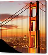 Orange Light At Dawn - San Francisco Canvas Print