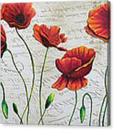 Orange Poppies Original Abstract Flower Painting By Megan Duncanson Canvas Print