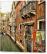 Orange Towel Venice Canal Canvas Print