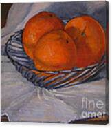 Oranges In A Swirly Bowl Canvas Print