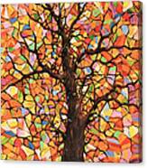 Original Abstract Tree Landscape Painting ... Stained Glass Tree #2 Canvas Print