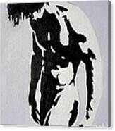 Original Black An White Acrylic Paint Man Gay Art -male Nude#16-2-4-17 Canvas Print