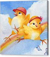 Baby Chicks - Over The Rainbow Canvas Print
