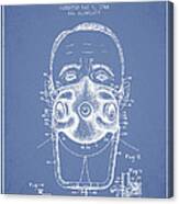 Oxygen Mask Patent From 1944 - Two - Light Blue Canvas Print
