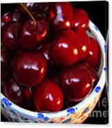 Painterly Bowl Of Cherries Canvas Print