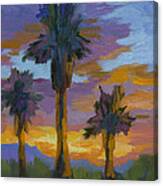 Palm And Sunset Canvas Print
