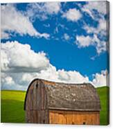 Palouse Barn And Clouds Canvas Print
