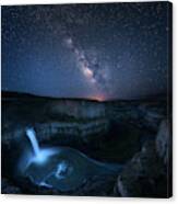 Palouse Waterfall And The Milky Way Canvas Print