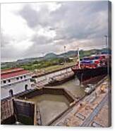 Panama Canal Miraflores Locks Canvas Print