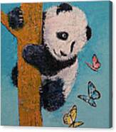 Panda Butterflies Canvas Print