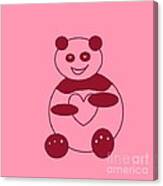Panda With A Big Heart In Pink 01 Canvas Print