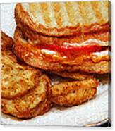 Panini Sandwich And Potato Wedges 3 Canvas Print