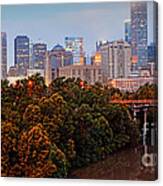 Panorama Of Downtown Houston At Dawn - Texas Canvas Print