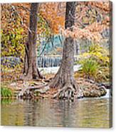 Panorama Of Guadalupe River In Hunt Texas Hill Country Canvas Print