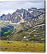 Panorama Of Rocky Mountains In Jasper National Park Canvas Print