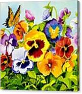 Pansies with Butterfly Painting by Janis Grau - Fine Art America