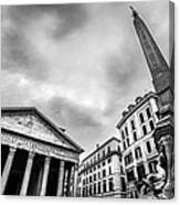 Pantheon Square Rome Italy Canvas Print