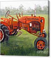 Papa's Red Tractor Canvas Print