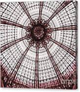 Paris Galeries Lafayette Stained Glass Ceiling Dome - Paris Art Nouveau Abstract Dome Architecture Canvas Print