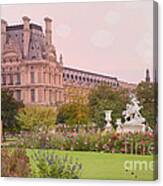 Paris Louvre Palace Tuileries Spring Gardens Floral Romantic Photography Canvas Print