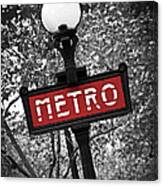 Paris Metro Sign Canvas Print