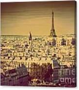 Paris Panorama France Retro Canvas Print