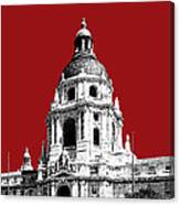 Pasadena Skyline - Dark Red Canvas Print