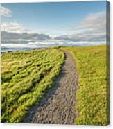 Path On Grassy Hill On Small Island Canvas Print