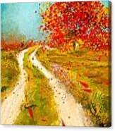 Path To Change- Autumn Impressionist Painting Canvas Print