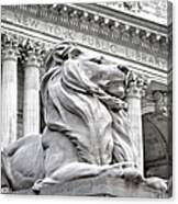 Patience The Nypl Lion Canvas Print