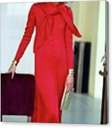 Patti Hansen Wearing A Red Dress Canvas Print