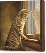 Peering Out The Window Canvas Print