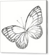 Pencil Drawing Of A Butterfly. Engraving. Canvas Print