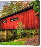Pennsylvania Country Roads - Bowmansdale - Stoner Covered Bridge Over Yellow Breeches Creek - Autumn Canvas Print