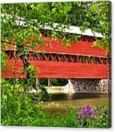 Pennsylvania Country Roads - Sachs Covered Bridge Over Marsh Creek-3b - Shade Of Spring Adams County Canvas Print