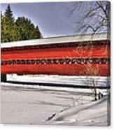 Pennsylvania Country Roads - Sachs Covered Bridge Over Marsh Creek B1 - Adams County Winter Canvas Print