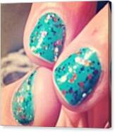 #personified #nails #in #green #cuz #i Canvas Print