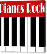 Pianos Rock In Red 2 Canvas Print