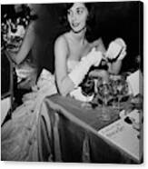 Pier Agnelli Wearing An Evening Gown At A Ball Canvas Print