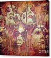 Pierrot Masks Hanging On A Wall Canvas Print