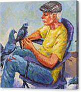 Pigeon Talk Canvas Print