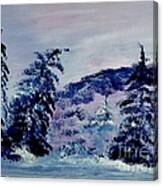 Pine And Snow Canvas Print