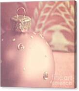 Pink And Gold Ornate Christmas Bauble Canvas Print