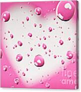 Pink And White Heart Reflections In Water Droplets Canvas Print
