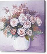 Pink And White Roses Canvas Print