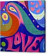 Pink Love Graffiti Nyc 2014 Canvas Print