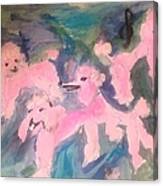 Pink Poodle Polka Canvas Print