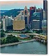 Pittsburgh Panorama At Dusk Canvas Print